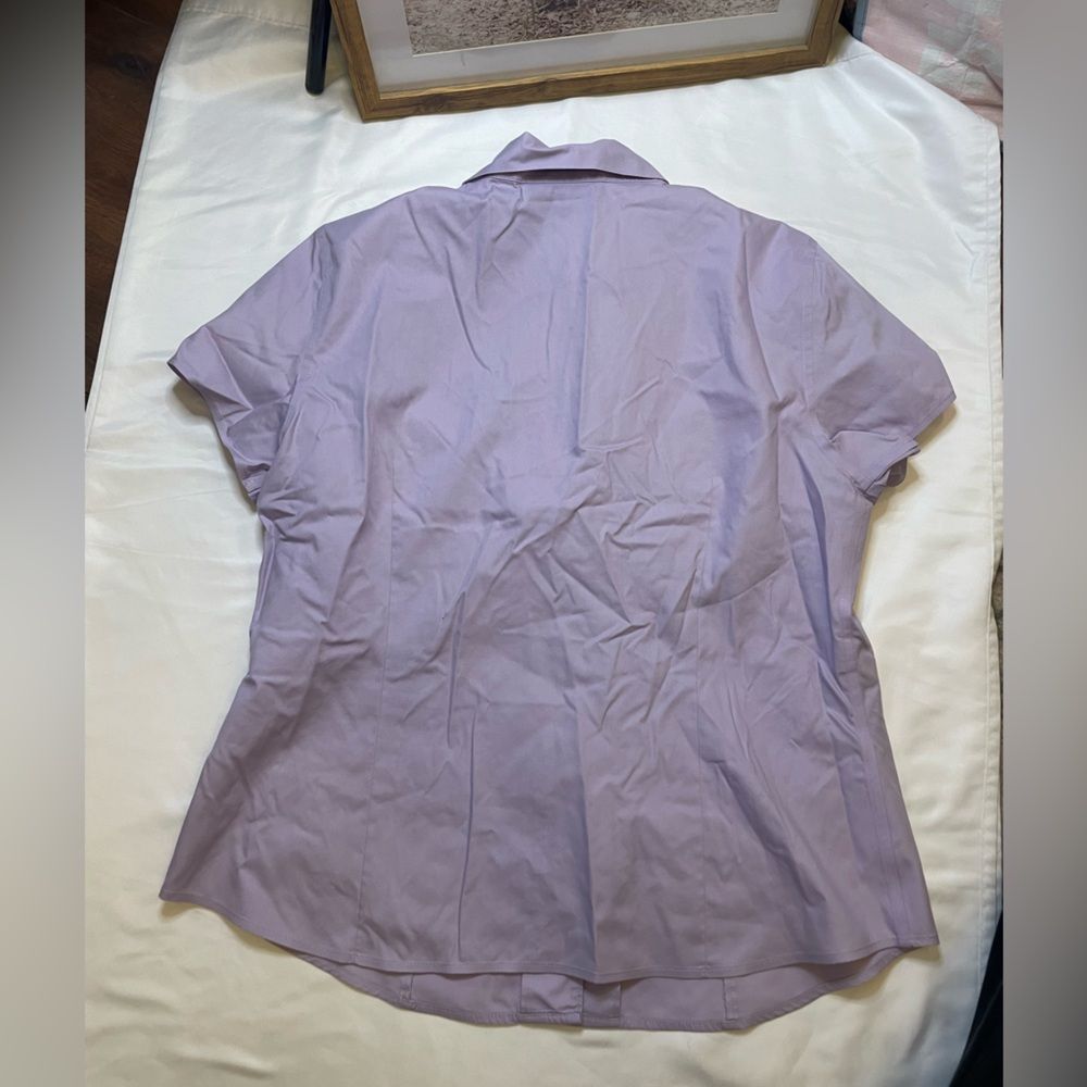Jones New York collection platinum non-iron size 12 purple button up blouse - Picture 3 of 6